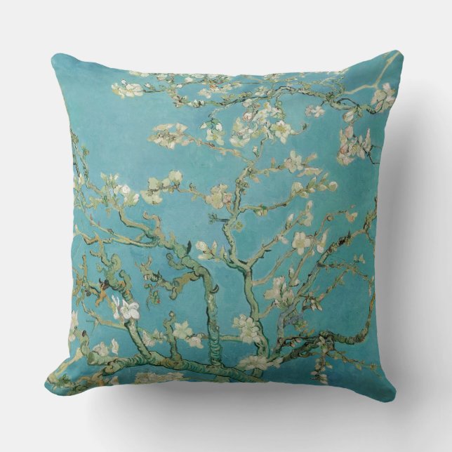 Almond Blossoms by Vincent van Gogh Throw Pillow (Front)