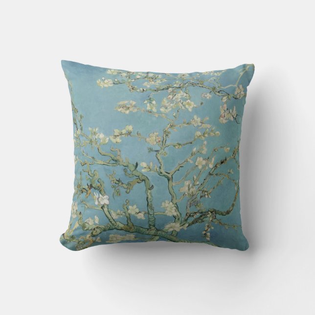 Almond Blossoms by Vincent Van Gogh Throw Pillow (Front)