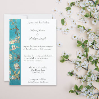 Almond Blossoms Floral Wedding Invitation by mangomoonstudio at Zazzle