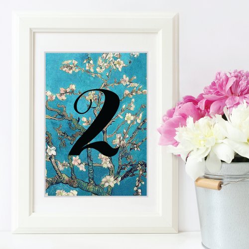 Almond Blossoms Floral Wedding Table Number