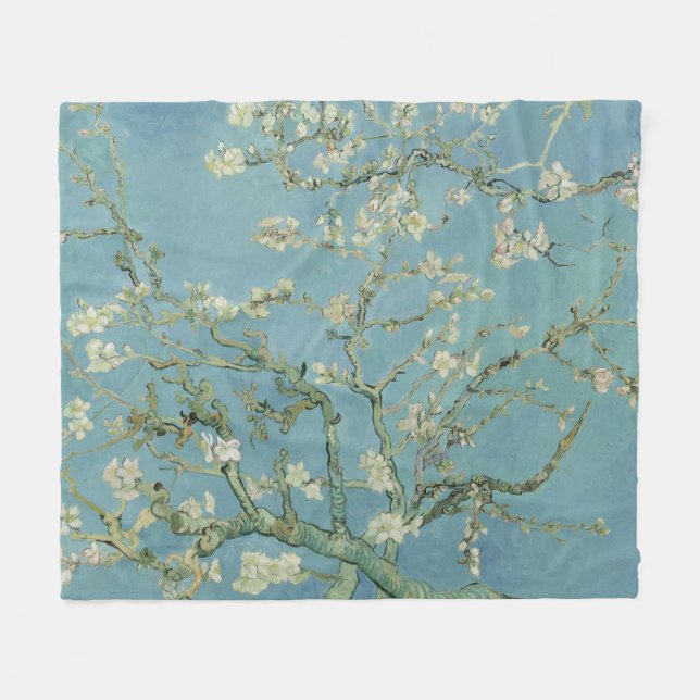 Almond Blossoms Painting by Van Gogh Fleece Blanket (Front (Horizontal))
