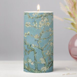Almond Blossoms Painting by Van Gogh Pillar Candle