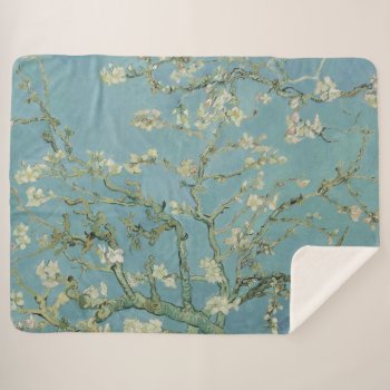 Almond Blossoms Painting By Van Gogh Sherpa Blanket by decodesigns at Zazzle