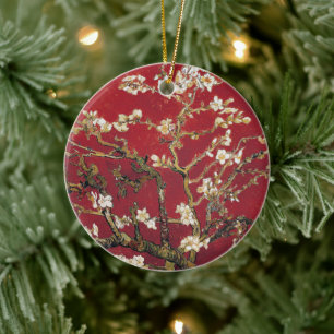 Almond Blossoms Red Vincent van Gogh Art Painting Ceramic Ornament