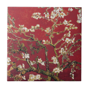 Almond Blossoms Red Vincent van Gogh Art Painting Ceramic Tile