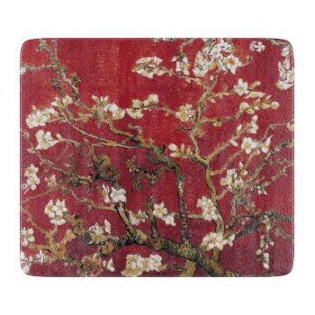 Almond Blossoms Red Vincent Van Gogh Art Painting Cutting Board by Then_Is_Now at Zazzle