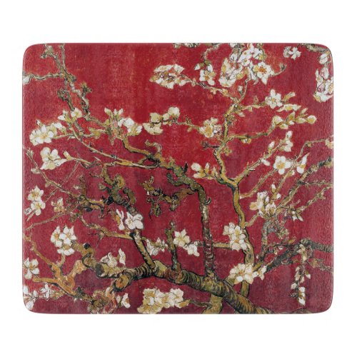 Almond Blossoms Red Vincent van Gogh Art Painting Cutting Board