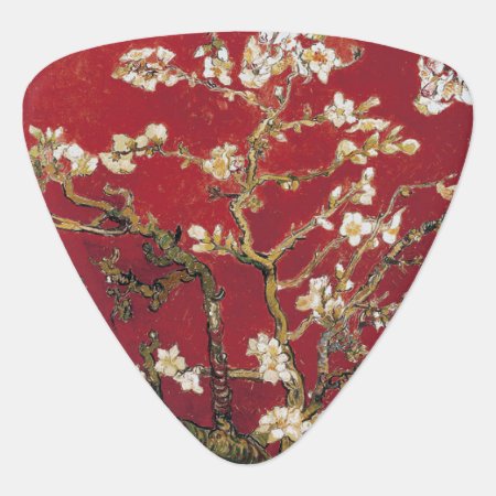 Almond Blossoms Red Vincent Van Gogh Art Painting Guitar Pick