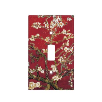 Almond Blossoms Red Vincent Van Gogh Art Painting Light Switch Cover by Then_Is_Now at Zazzle