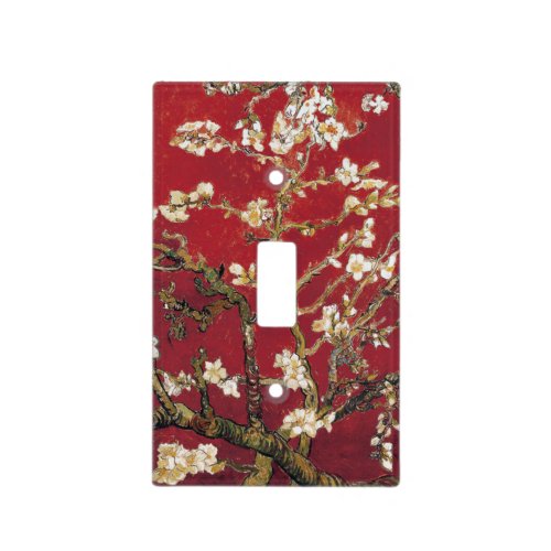 Almond Blossoms Red Vincent van Gogh Art Painting Light Switch Cover