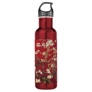 Almond Blossoms Red Vincent van Gogh Art Painting Stainless Steel Water Bottle