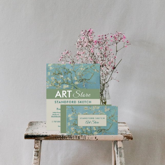 Almond Blossoms, Van Gogh, Art Supplies Store Business Card (Creator Uploaded)