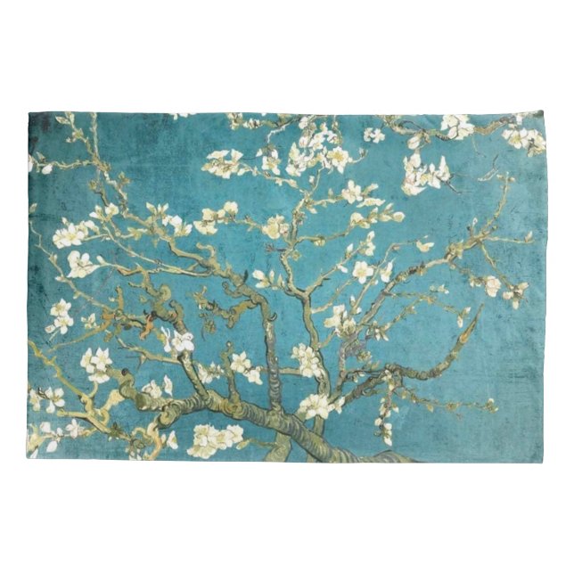 Almond Blossoms - Vincent Van Gogh Restored Pillow Case (Back)