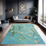 Almond Blossoms | Vincent Van Gogh Rug<br><div class="desc">Almond Blossoms (1890) by Dutch artist Vincent van Gogh (1853-1890). Van Gogh's Almond Blossoms painting showcases delicate white flowers set against a vibrant turquoise sky, symbolizing new life and renewal. Inspired by Japanese art, the elegant branches and flowing lines create a sense of serenity and natural beauty. The textured brushstrokes...</div>