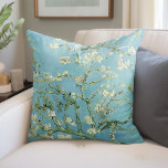 Almond Blossoms | Vincent Van Gogh Throw Pillow<br><div class="desc">Almond Blossoms (1890) by Dutch artist Vincent van Gogh (1853-1890). Van Gogh's Almond Blossoms painting showcases delicate white flowers set against a vibrant turquoise sky, symbolizing new life and renewal. Inspired by Japanese art, the elegant branches and flowing lines create a sense of serenity and natural beauty. The textured brushstrokes...</div>