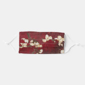 Almond blossoms with red textured background adult cloth face mask (Front, Folded)