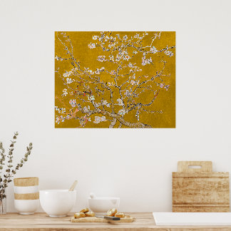 Almond Branches in Bloom (Gold) | Van Gogh | Poster