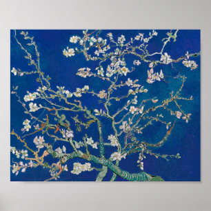 Almond Branches in Bloom (Indigo) Van Gogh Poster