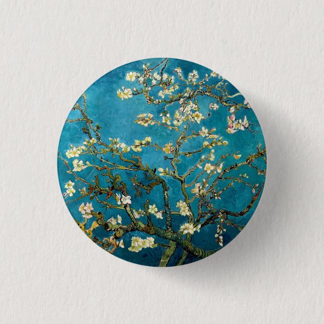 Almond Branches in Bloom Round Pinback Pinback Button (Front)