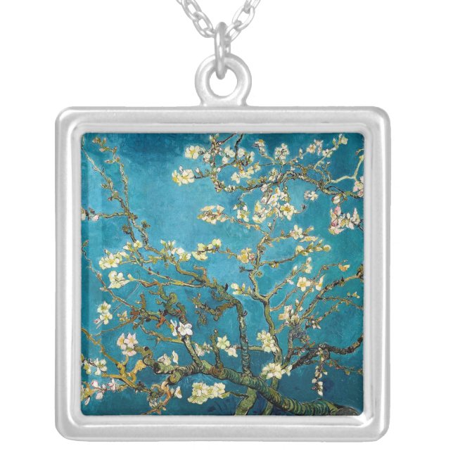 Almond Branches in Bloom Sterling Silver Necklace (Front)