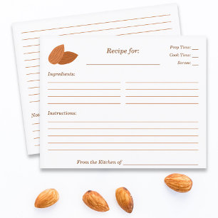 Almond Bridal Shower Recipe Card