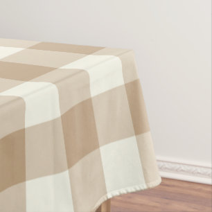 Almond Brown Gingham / Buffalo Check Tablecloth