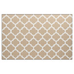Almond Brown Moroccan Quatrefoil Trellis Fabric