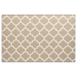 Almond Brown Moroccan Quatrefoil Trellis Fabric