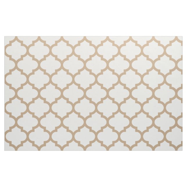Almond Brown Moroccan Trellis Pattern Fabric (Fat Quarter)