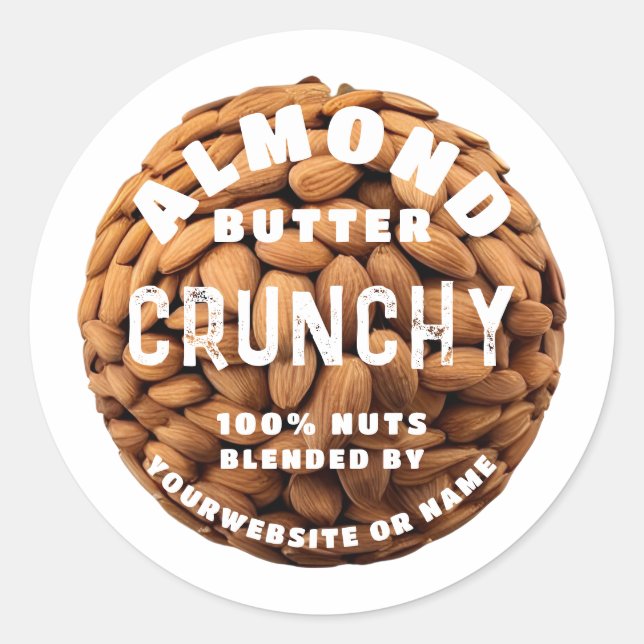 Almond Butter Classic Round Sticker (Front)