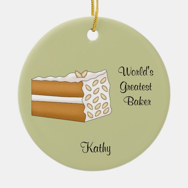 Almond Cake Christmas Ornament (Front)