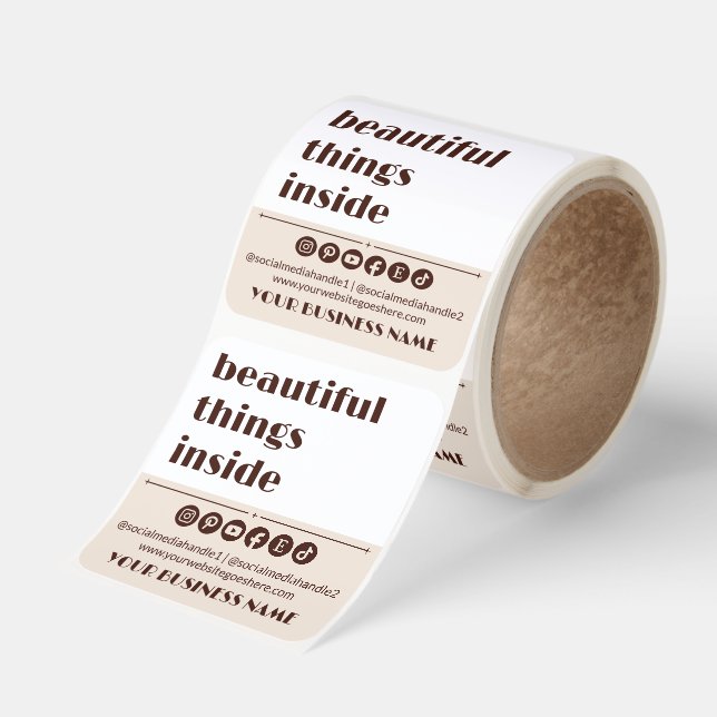 Almond Coffee Beautiful Things Inside Box Seal (Roll)