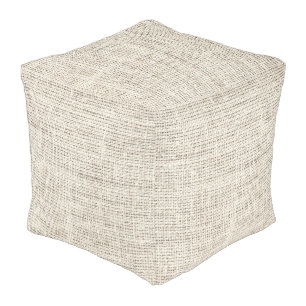 Almond color burlap background pouf