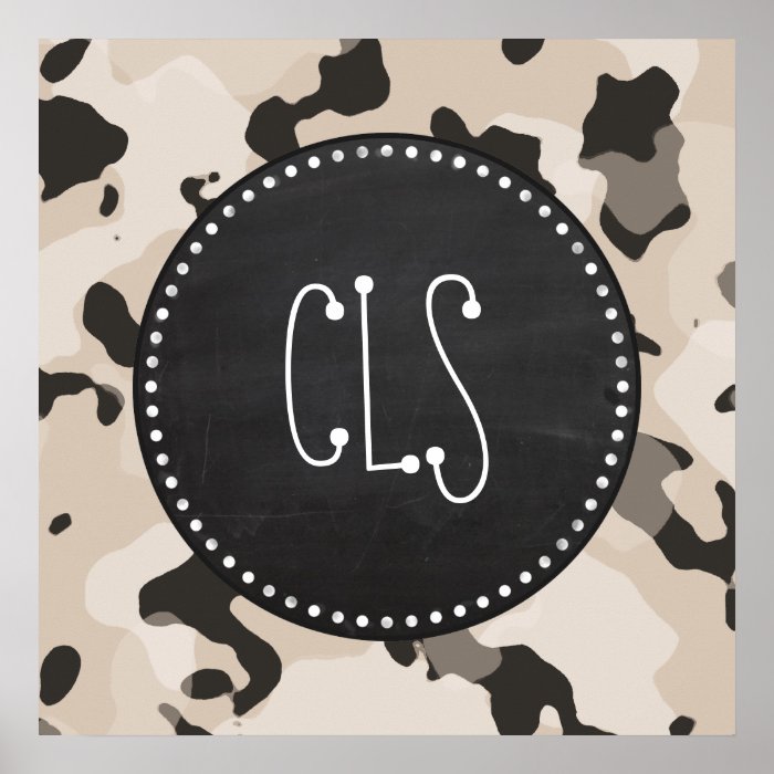 Almond Color Camo; Retro Chalkboard Poster