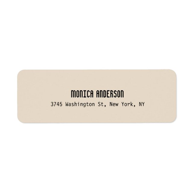 Almond Color Modern Simple Professional  Label (Front)