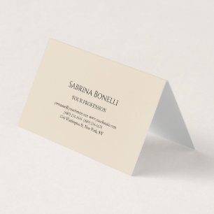 Almond Color Modern Unique Elegant Plain Simple  Business Card