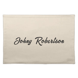 Almond Color Plain Elegant Professional Minimalist Cloth Placemat