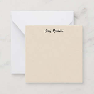 Almond Color Plain Elegant Professional Minimalist Note Card