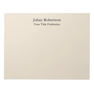 Almond Color Plain Elegant Professional Modern Notepad