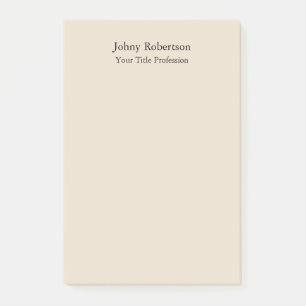 Almond Color Plain Elegant Professional Modern Post-it Notes