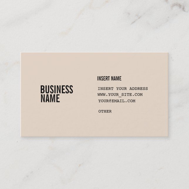 Almond Condensed Fonts Business Card (Front)