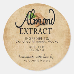 Almond Extract Label Sticker