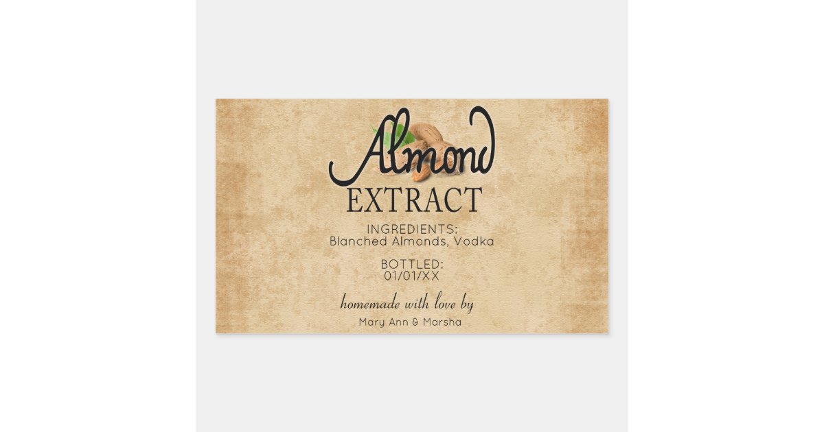 Almond Extract Rectangular Sticker | Zazzle
