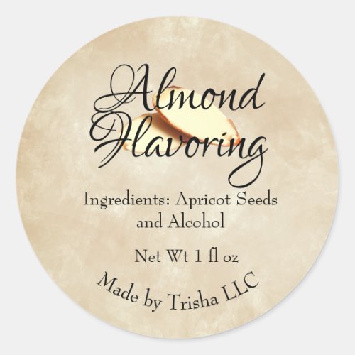 Almond Flavoring Custom  Label Sticker