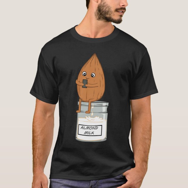 Almond Milk Vegan Vegetarian Animal Rights Activis T-Shirt (Front)