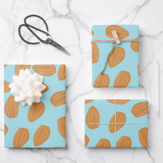 Almond Pattern Wrapping Paper Sheets (Front)