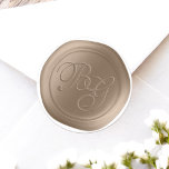 Almond Script Double Monogram Wax Seal Stickers<br><div class="desc">This vintage style double monogram 2 Letter calligraphy script Faux Wax Seal Sticker set in the Almond Taupe Beige colorway will make the perfect finishing touch to your wedding invitations, birthday party, baby shower, anniversary, or other special occasion stationery. Seal your envelopes easily and beautifully with the look of real...</div>