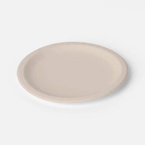 Almond solid color paper plates