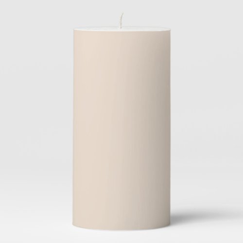 Almond solid color pillar candle