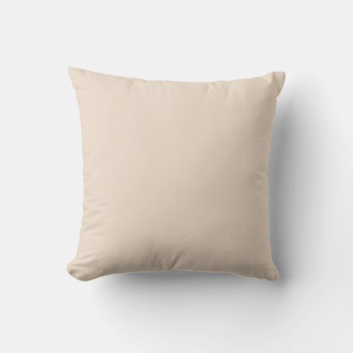 Almond solid color throw pillow